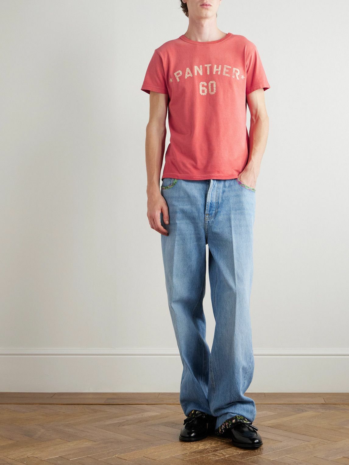 Valentino Garavani - Chez Valentino Logo-Appliquéd Printed Cotton-Jersey T-Shirt - Red