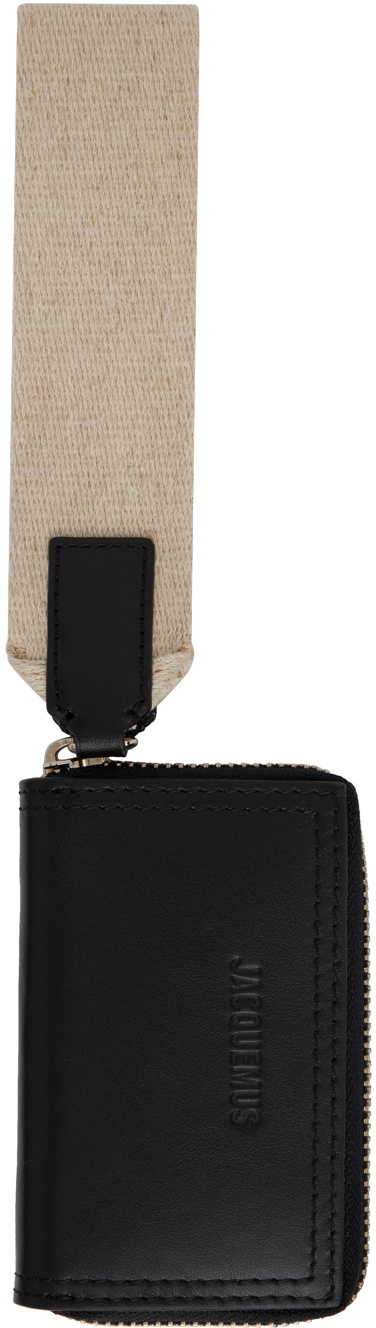 JACQUEMUS ブラックレザー二つ折り財布 Jacquemus Le Compact Bambino 財布 | ブラック | FARFETCH JP