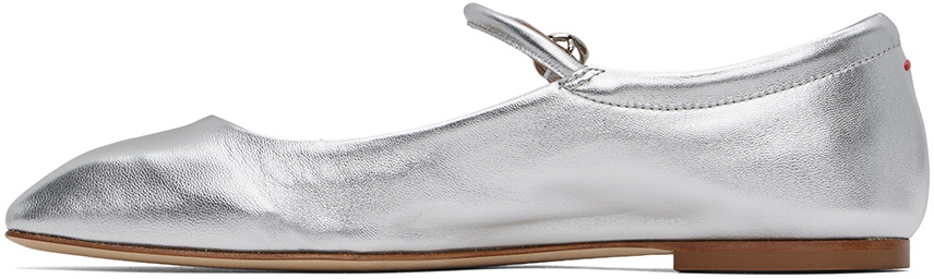 【関税込み】Uma Ballerinas - Aeyde - Leather - Silver AEYDE-UMA-LAMINATED-NAPPA-
