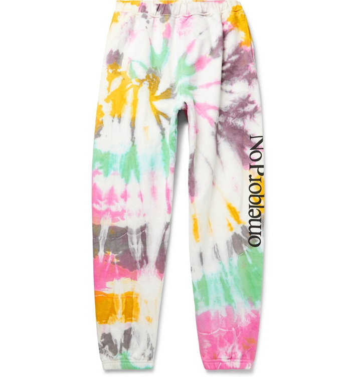 Photo: Aries - No Problemo Tapered Tie-Dyed Fleece-Back Cotton-Jersey Sweatpants - Multi