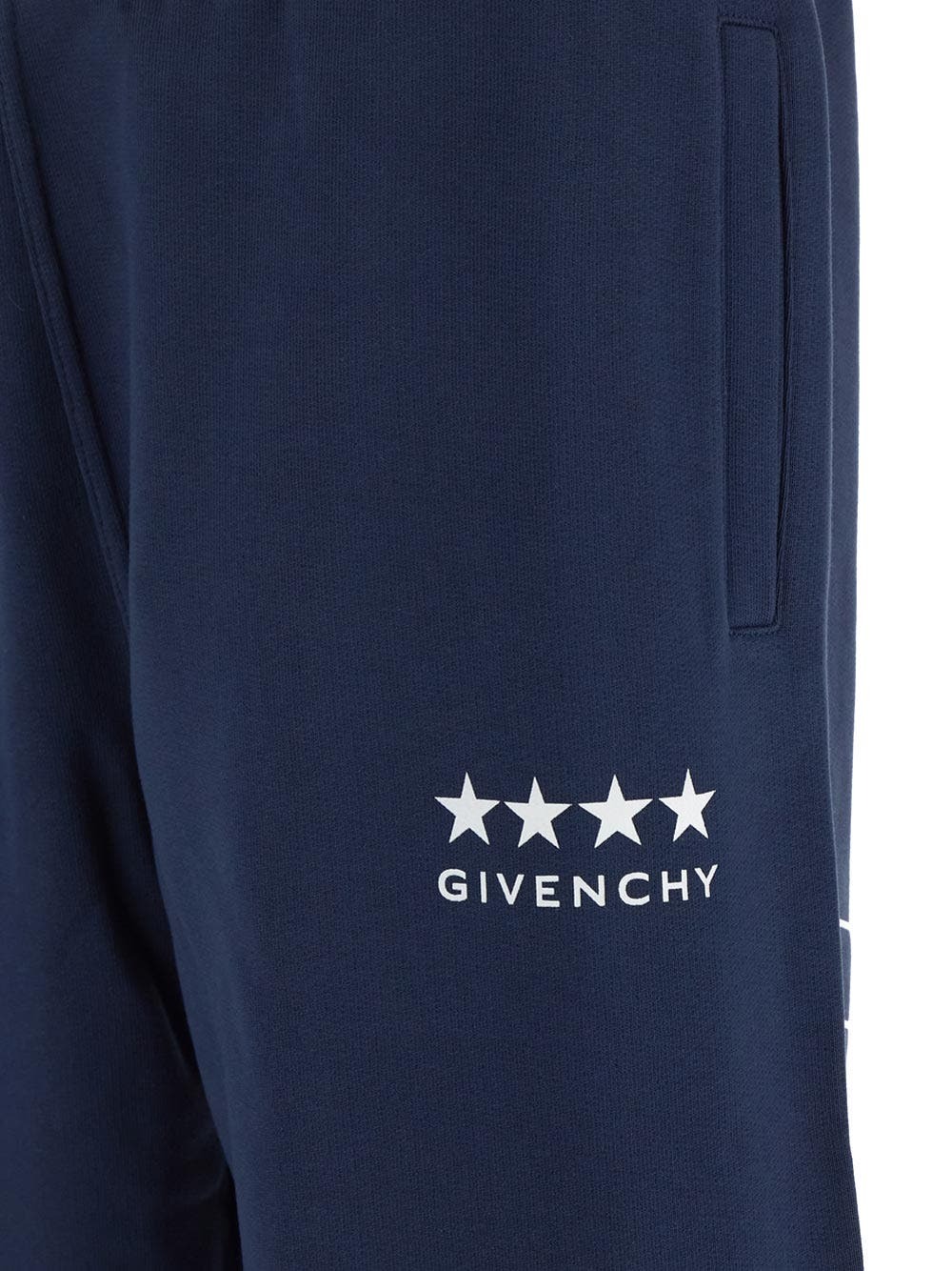 Givenchy Blue Logo-Print Fleece Track Pants