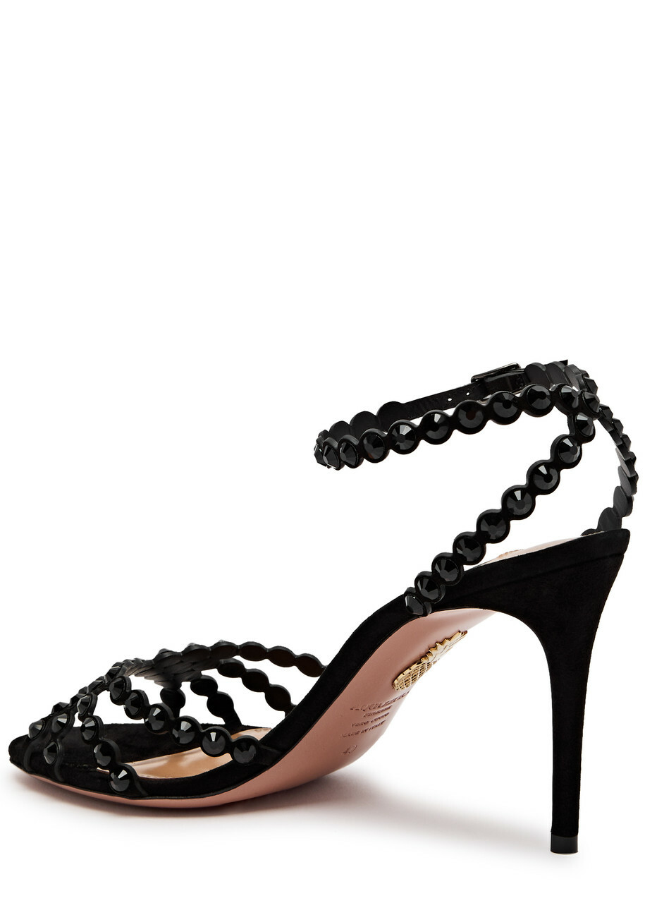 AQUAZZURA Suede Sandal　38.5センチ So Nude 85 suede sandals in black - Aquazzura | Mytheresa