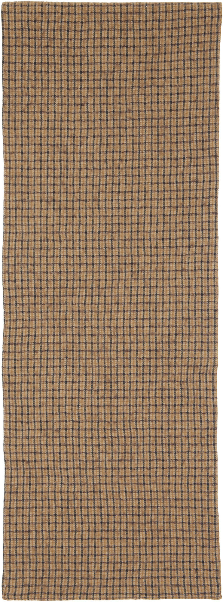 Cawley Brown Check Cotton/Wool Twill Scarf
