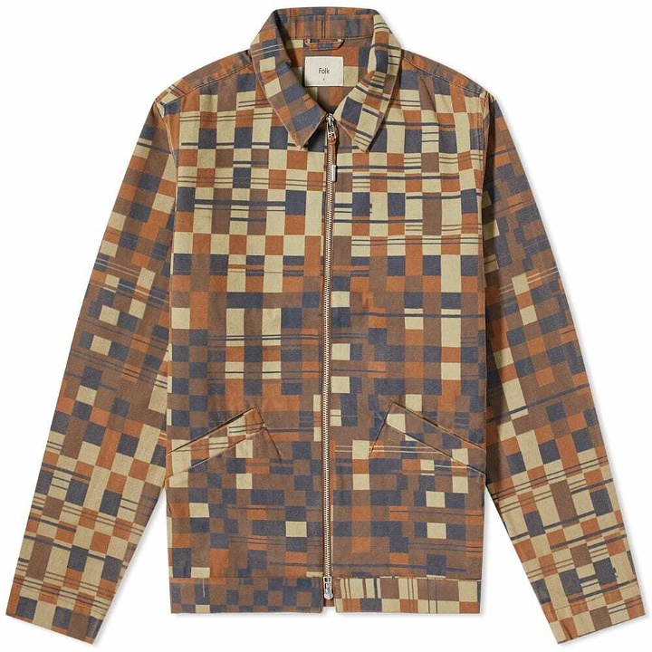Photo: Folk Men's Checkerboard Signal Jacket in Copper