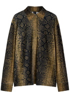 Norma Kamali Python-print Stretch-jersey Shirt Multicoloured