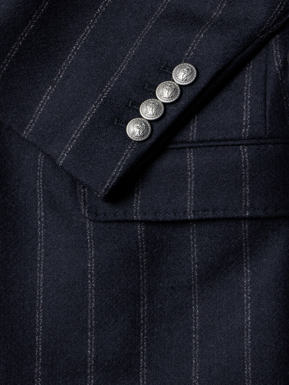 Brunello Cucinelli - Double-Breasted Pinstripe Cashmere and Wool-Blend Flannel Suit Jacket - Black