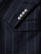 Brunello Cucinelli - Double-Breasted Pinstripe Cashmere and Wool-Blend Flannel Suit Jacket - Black