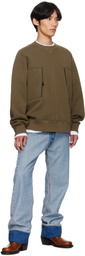 sacai Khaki Sponge Sweat Sweatshirt