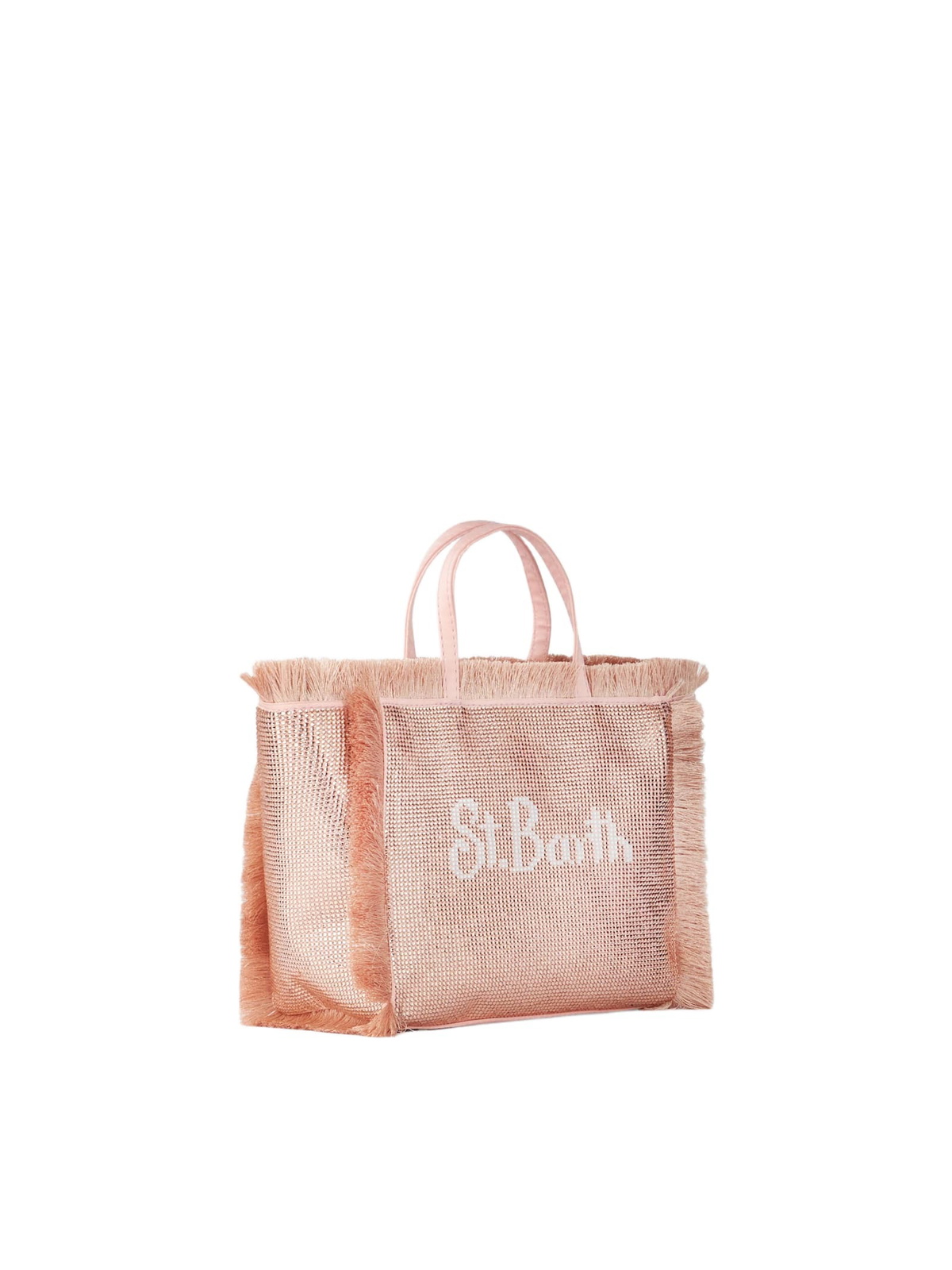 MC2 Saint Barth Mini Vanity Fringed Bag With Rose Gold Rhinestones