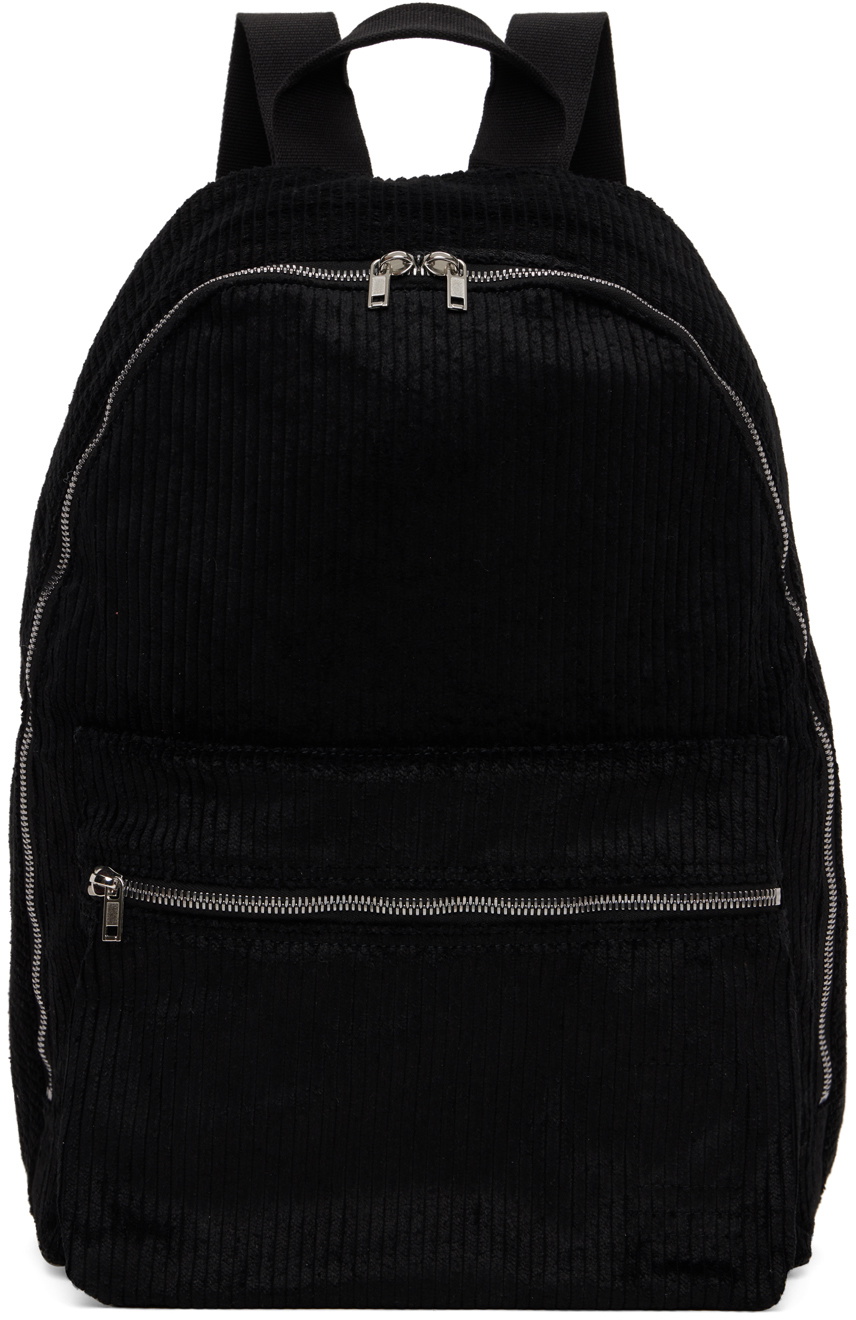 Rick Owens Drkshdw Black Corduroy Backpack Rick Owens Drkshdw
