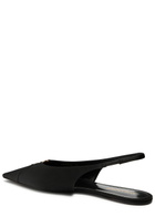 Saint Laurent Babylone Satin Slingback Flats Black