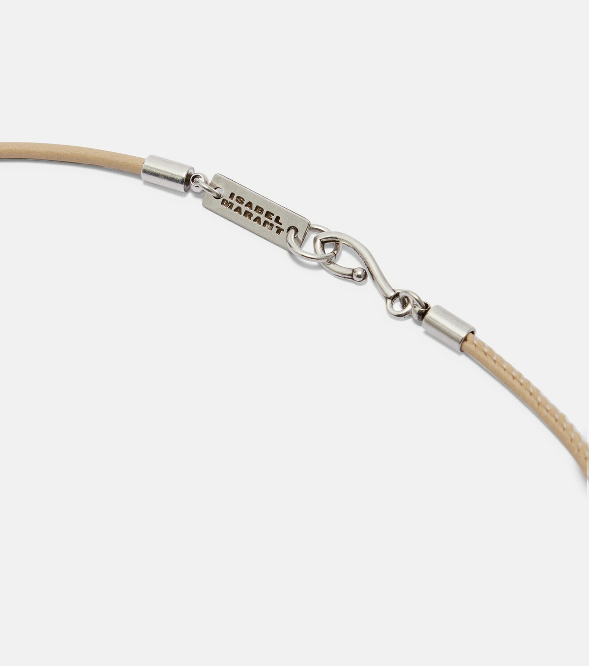 Isabel Marant Janis beaded leather-trimmed pendant necklace