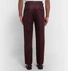 Rubinacci - Manny Tapered Pleated Wool-Flannel Trousers - Men - Merlot