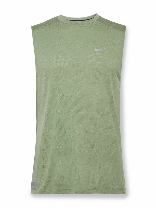Photo: Nike Running - Rise 365 Mesh-Panelled Dri-FIT Tank Top - Green
