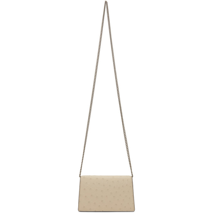 Gucci Off-White Super Mini Ostrich Dionysus Wallet Chain Bag