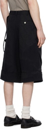 JiyongKim Black Sun-Bleached Layered Strap Shorts