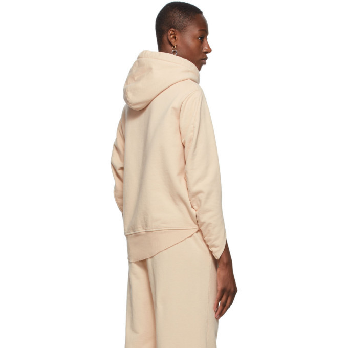 MM6 Maison Margiela Beige Circle Logo Hoodie MM6 Maison Margiela