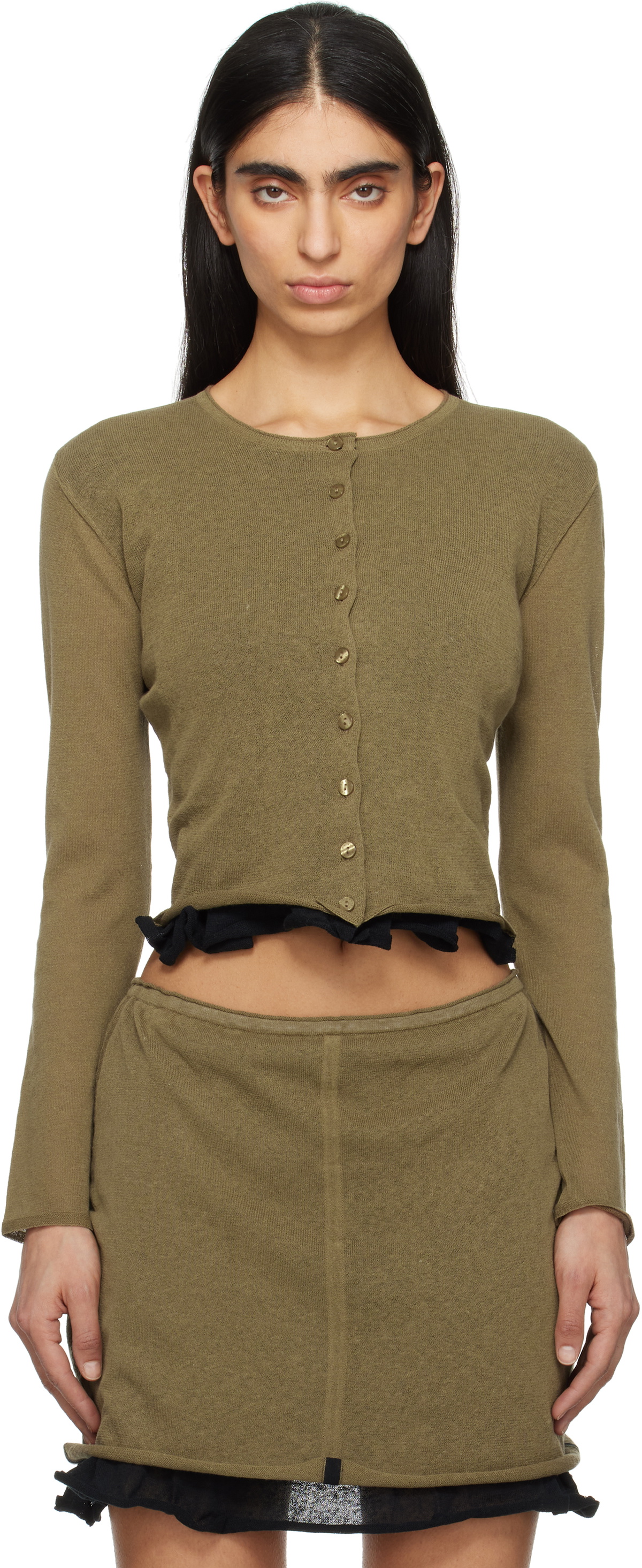 Eckhaus Latta Brown Veil Cardigan