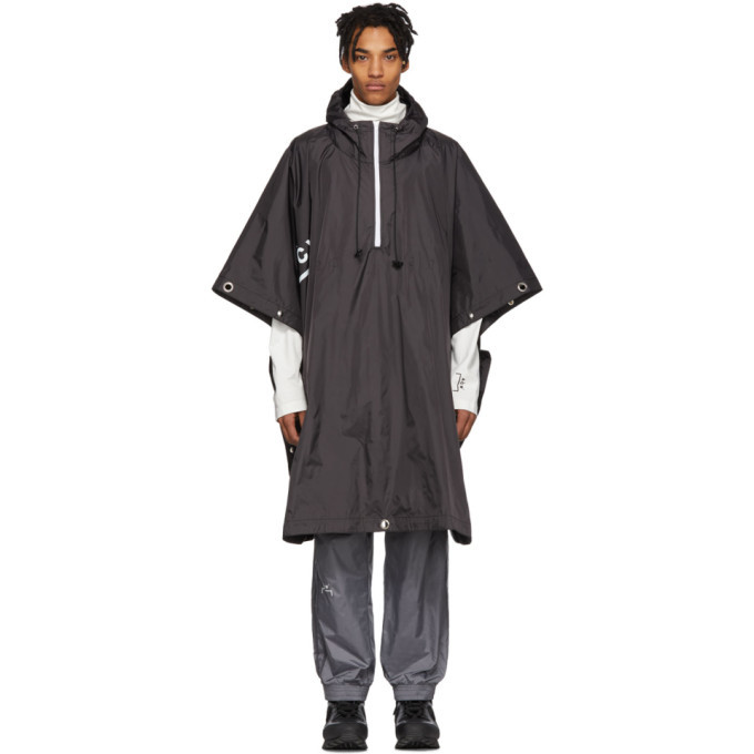 A COLD WALL SSENSE別注ポンチョ ACW A-Cold-Wall* Black Nylon Storm Poncho A-Cold-Wall*