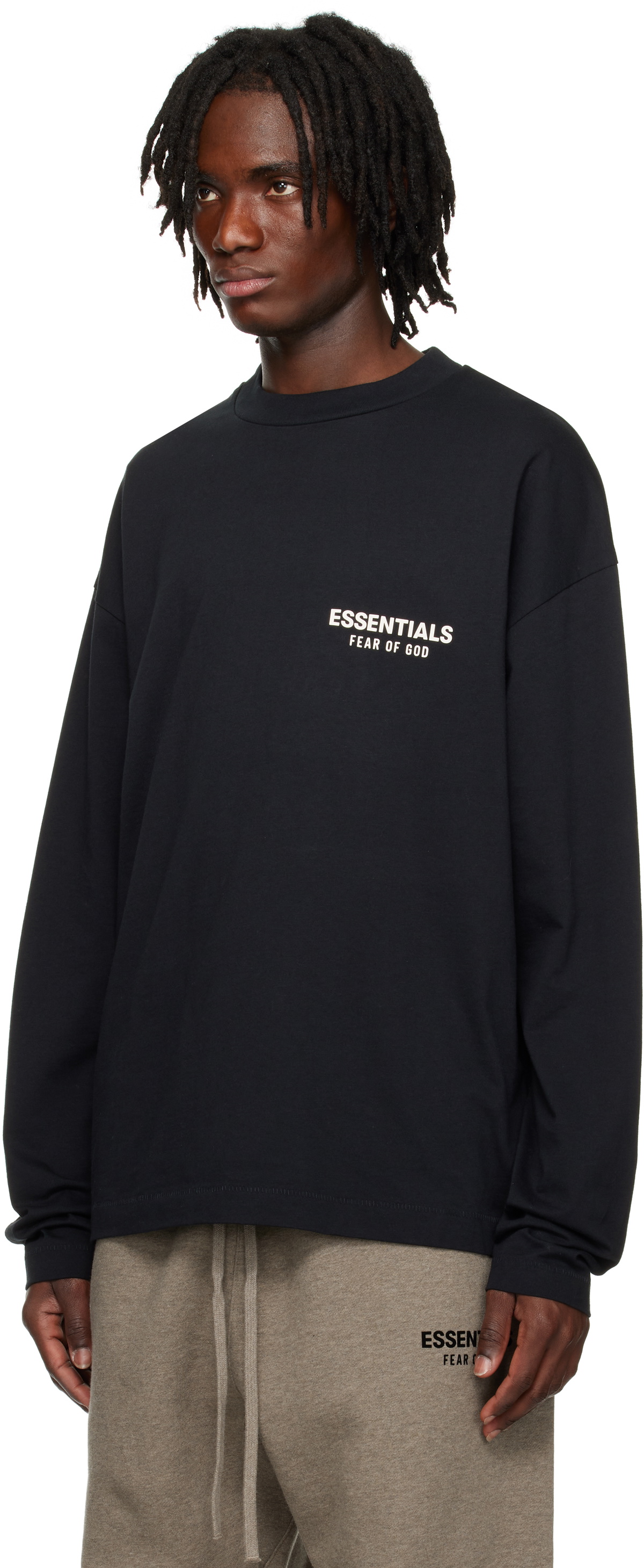 Fear of God ESSENTIALS Black Classic Long Sleeve T-shirt
