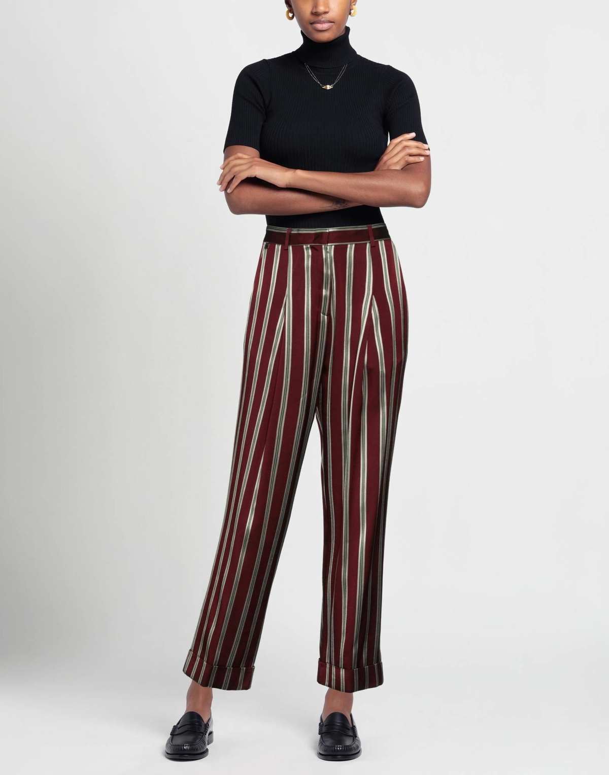 Manila Grace Womens Pants Burgundy