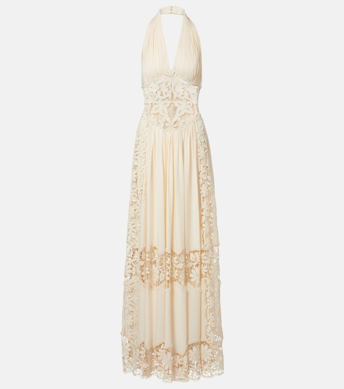 Elie Saab Georgette and macramé gown
