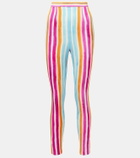 Dolce&Gabbana Striped silk-blend leggings