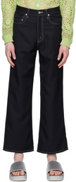 JieDa Black Loose-Fit Trousers