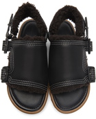 AURALEE Black Mouton Sandals