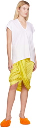 Dries Van Noten Yellow Draped Midi Skirt