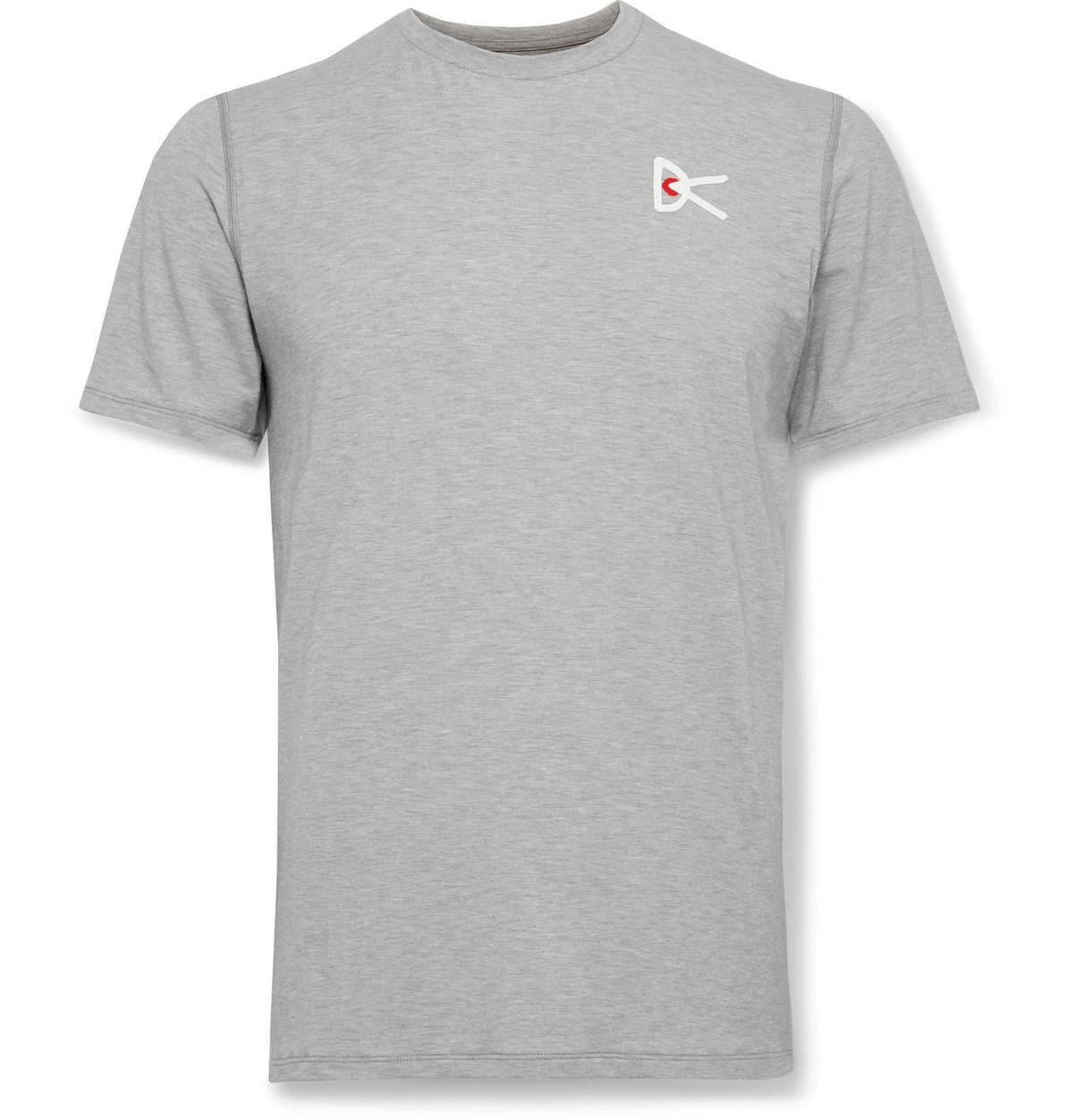 DISTRICT VISION - Tadasana Logo-Print Mélange Stretch-Jersey T