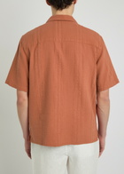 Wax London Didcot Seersucker Shirt Orange
