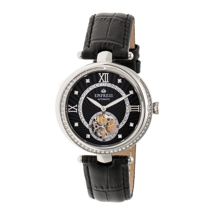 Photo: Empress Stella Automatic Crystal Black Dial Ladies Watch EM2102