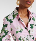 Carolina Herrera Belted floral cotton-blend shirt dress