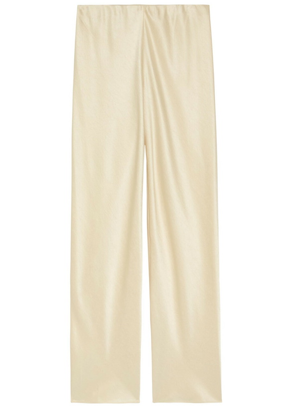 Photo: Vince Colette Wide-leg Satin Trousers Off White