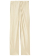 Vince Colette Wide-leg Satin Trousers Off White