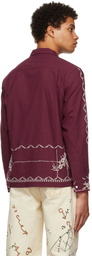 Bode Burgundy Trellis Shirt