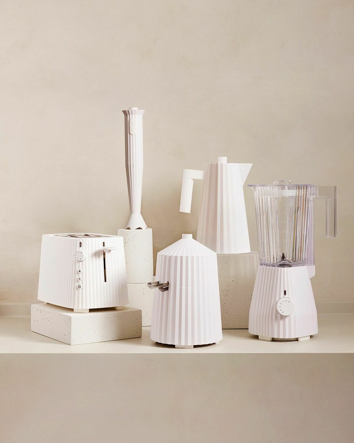 Plissé Bundle weiß Wasserkocher 1,7l und Toaster - EU PLUG