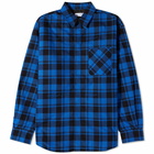 Off-White Men's Checked Flannel Overshirt in Blue