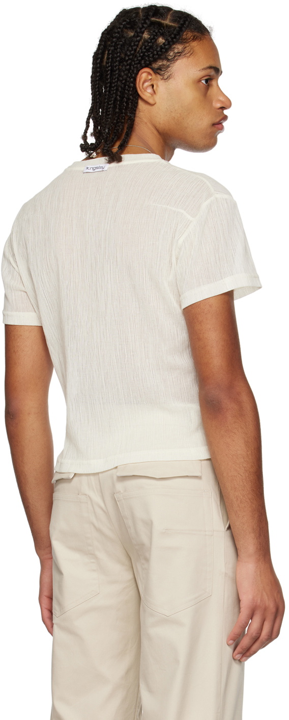 K.NGSLEY Off-White Uncut Crinkle T-Shirt