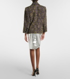 Saint Laurent Metallic leather pencil skirt
