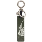 Burberry Blue and Green Leather Logo Keychain