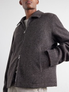 Mr P. - Herringbone Wool, Silk and Cashmere-Blend Blouson Jacket - Brown