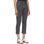 Levis Grey 501 Cropped Jeans