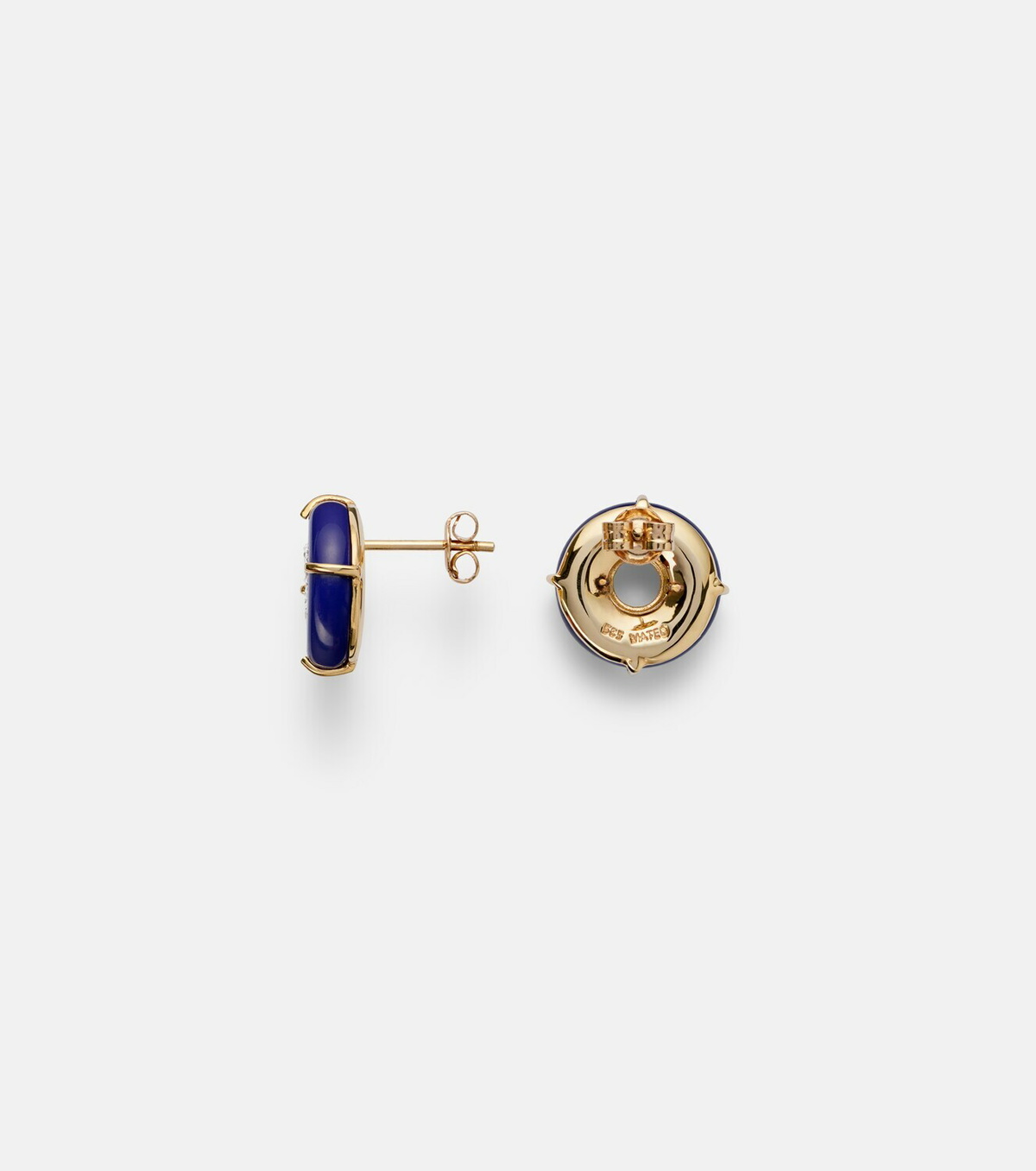 Mateo 14kt gold earrings with lapis lazuli and diamonds