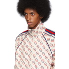 Gucci Off-White Interlocking G Print Zip-Up Sweater