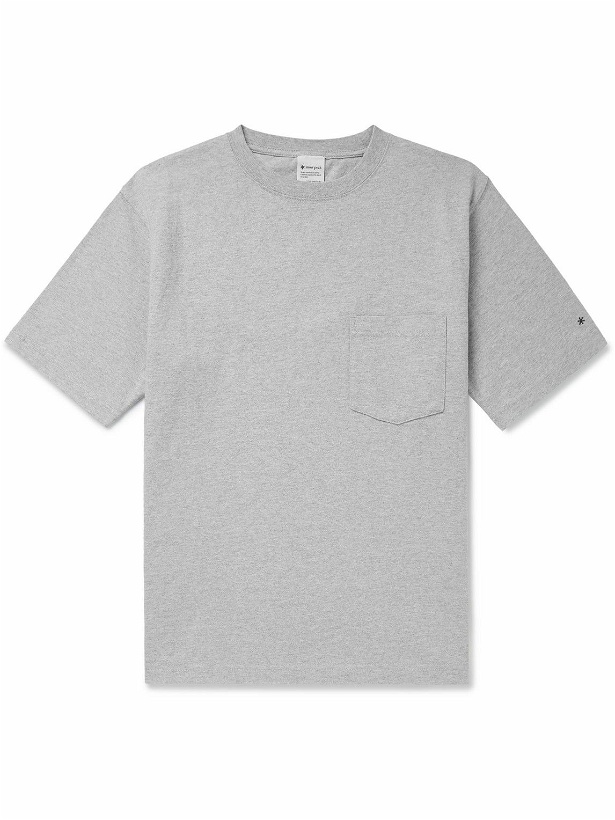 Photo: Snow Peak - Logo-Embroidered Cotton-Jersey T-Shirt - Gray