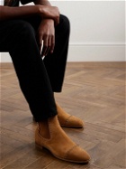 Christian Louboutin - Spiked Suede Chelsea Boots - Brown