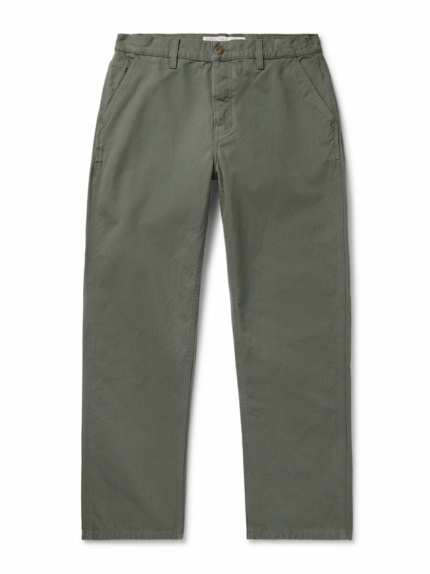 Photo: Nudie Jeans - Tuff Tony Straight-Leg Organic Cotton-Canvas Trousers - Green