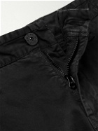 Stone Island - Tapered Logo-Appliquéd Cotton-Blend Twill Trousers - Black
